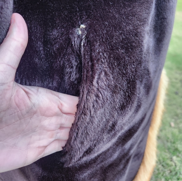 1970s Red Fox Fur Trimmed Coat with Belt - Picture 4 of 15